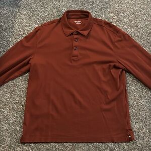 Men’s Untuckit Long sleeve Brick Red Polo
